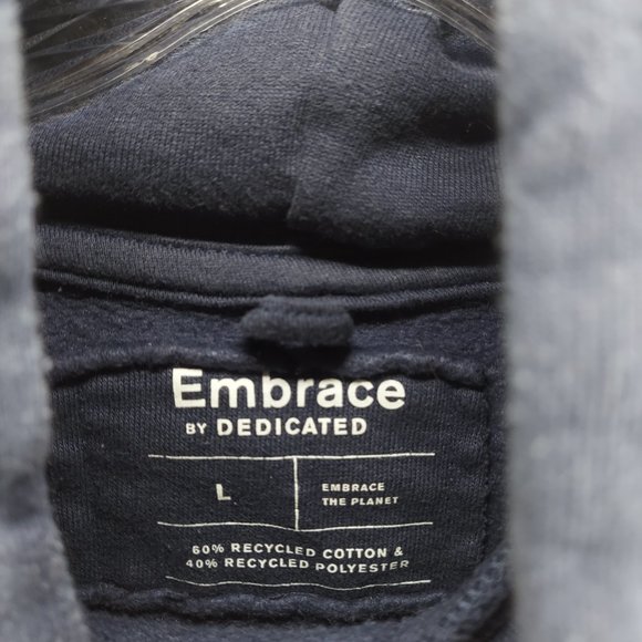 EMBRACE BY DEDICATED BLUE GRAOHIC HOODIE SWEATSHIRT LARGE - Picture 3 of 7